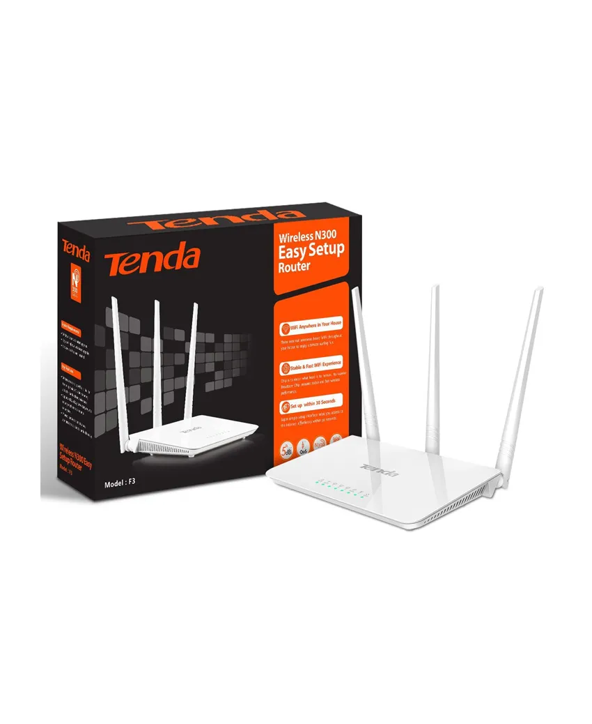 TENDA WIRELESS ROUTER 3 ANTENNA F3