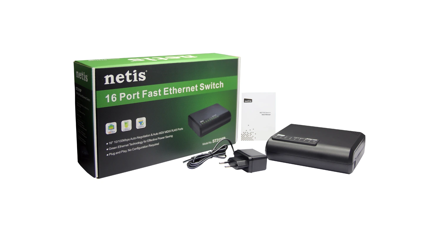 NETIS SWITCH 16 PORT 10/100MBPS ST3116P