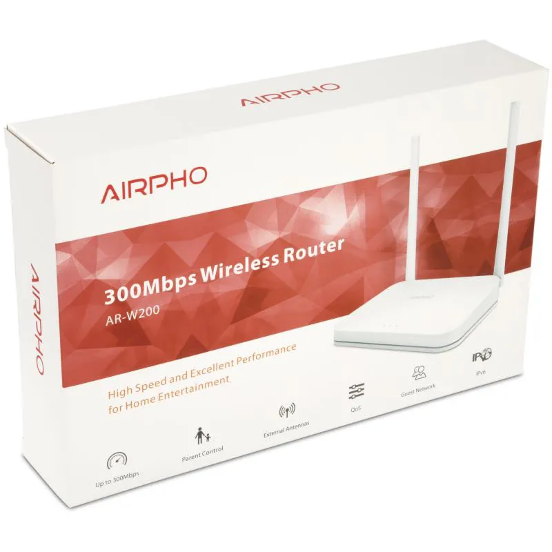 AIRPHO WIRELESS ROUTER  2 ANTENNA W200