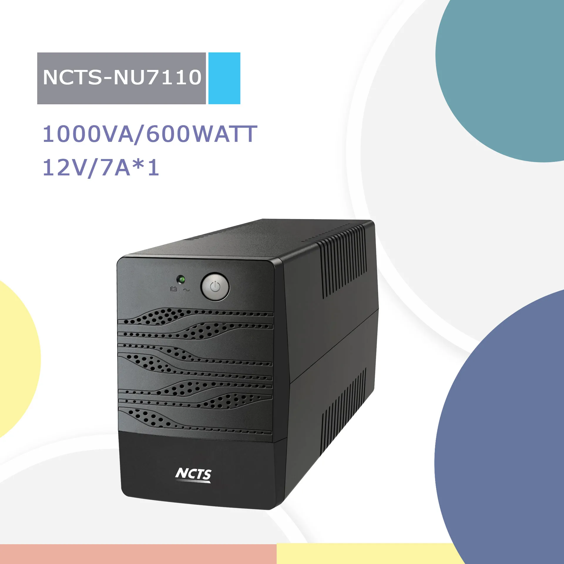 NCTS UPS DESKTOP 1000VA 600W NU7110