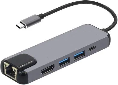 CONVERTER TYPE C TO LAN  HDMI USB3.0*2  5 IN 1