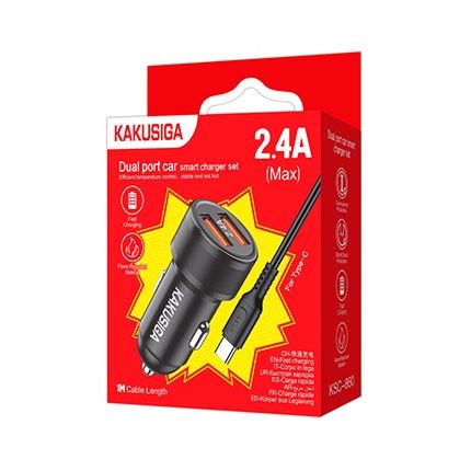 KAKU CAR CHARGER TYPE C KSC-860 BLACK