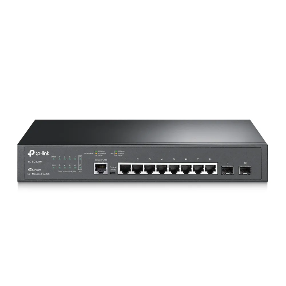 SWITCH 8 PORT GIGABIT L2+MANAGED WITH 2-SFP SLOTS TP-LINK TL-SG3210
