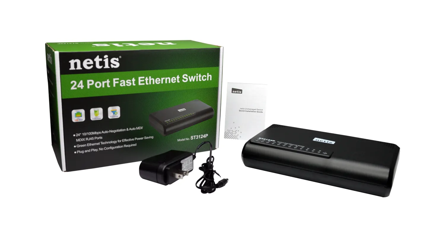 NETIS SWITCH 24 PORT 10/100MBPS ST3124P