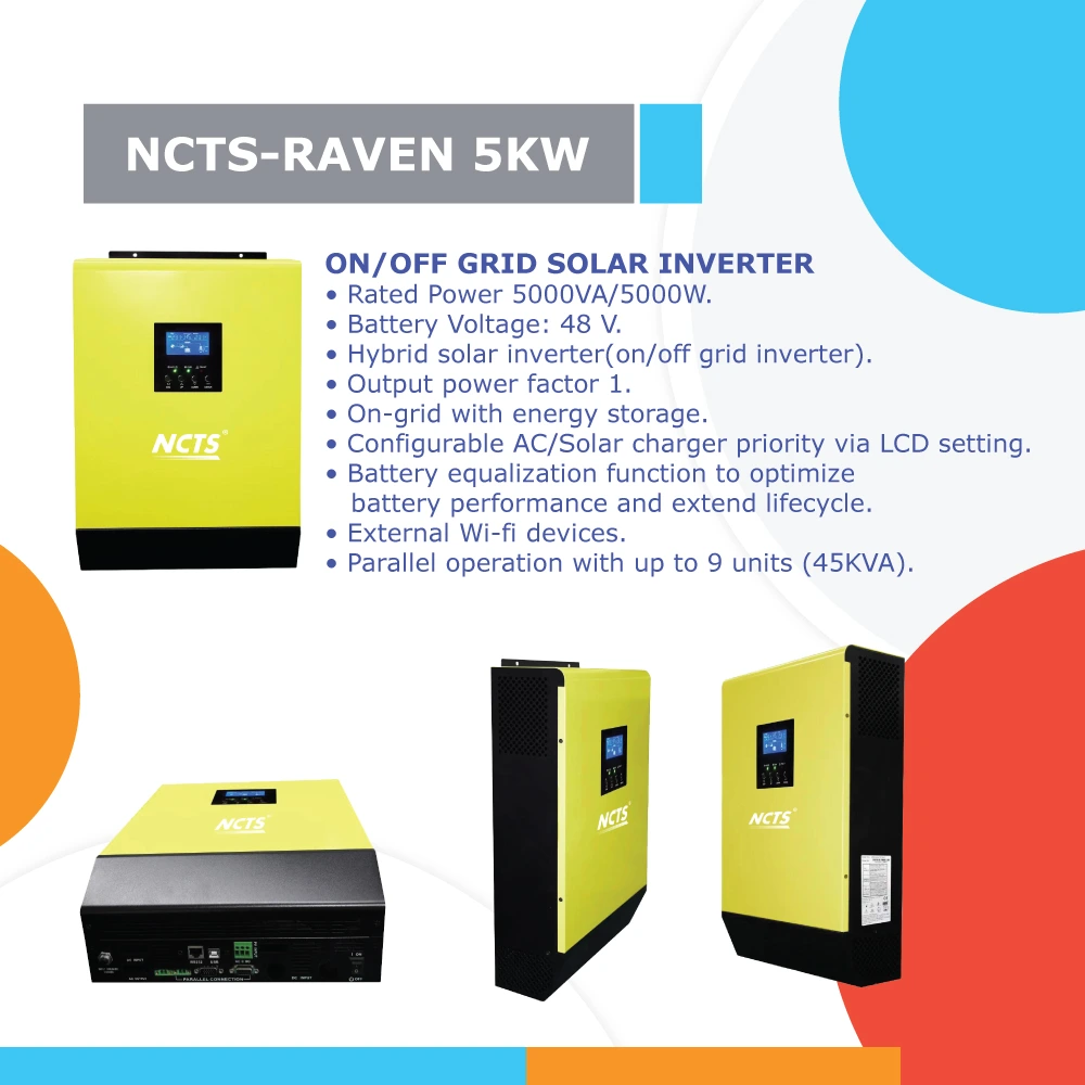 INVERTER NCTS-RAVEN 5KW HYBRID MPPT 48V