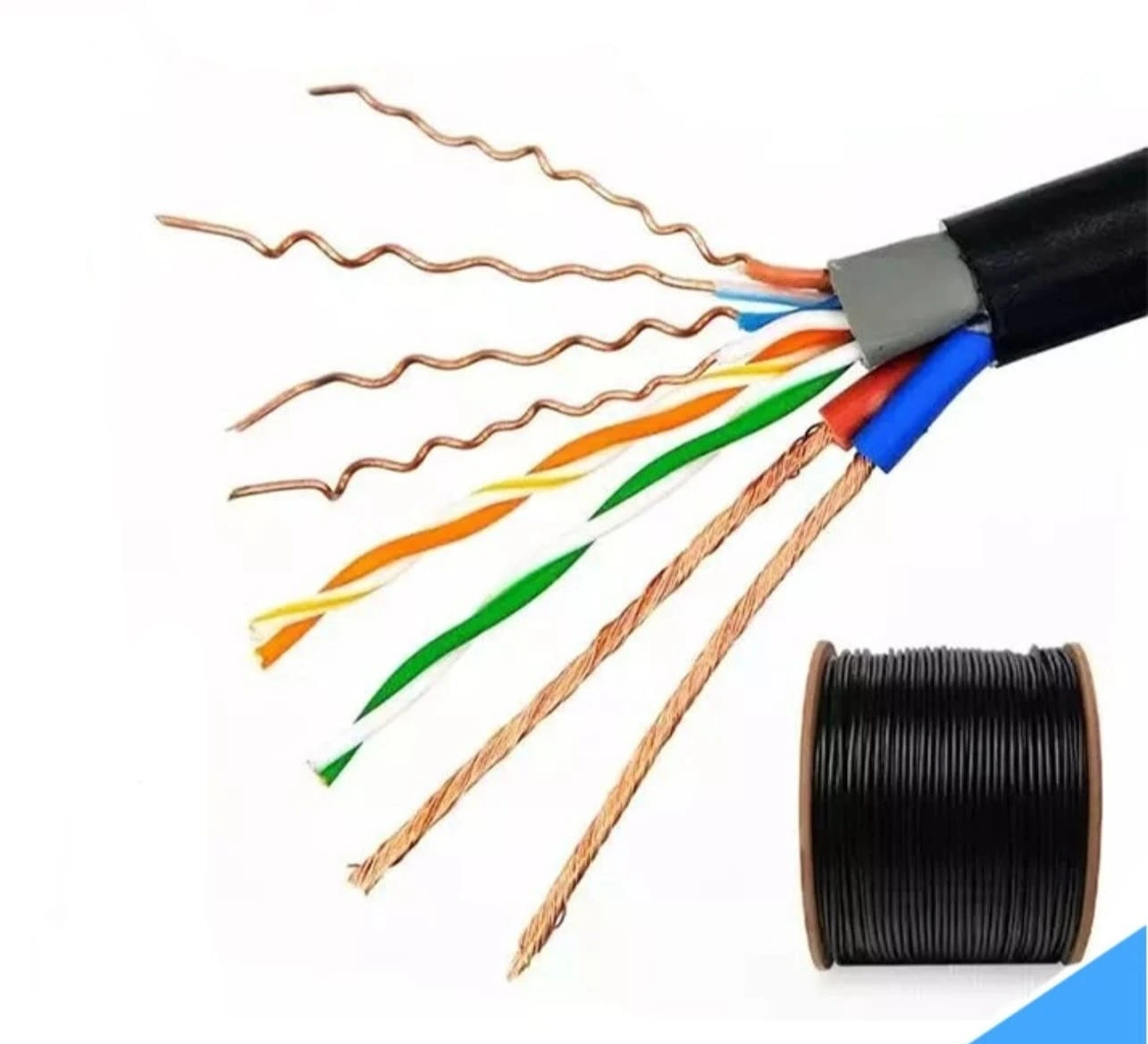 HI-VISION NETWORK CABLE CAT6 300M DOUBLE SHIELDED WITH POWER