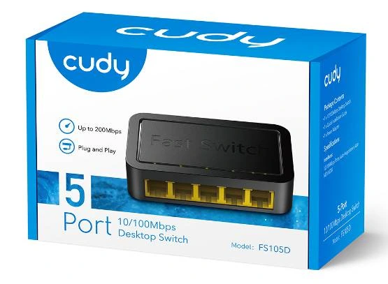 CUDY SWITCH 5 PORTS 10/100 MBPS FS105D