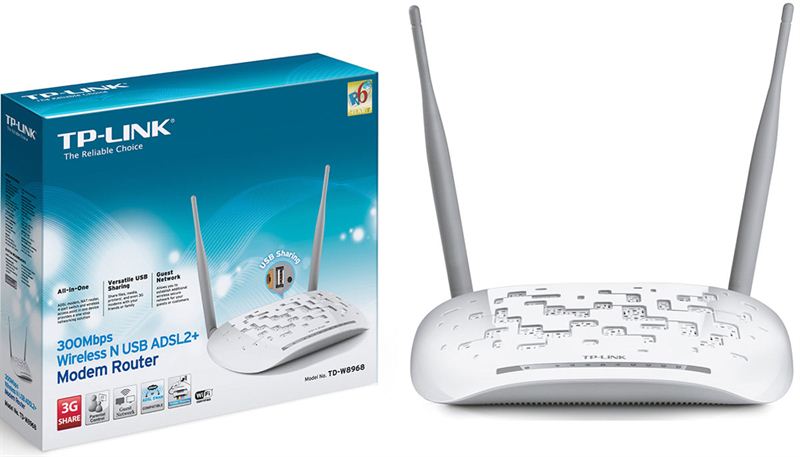 TP-LINK WIRELESS ROUTER 2 ANTENNA ADSL2 + MODEM ROUTER TD-W8968