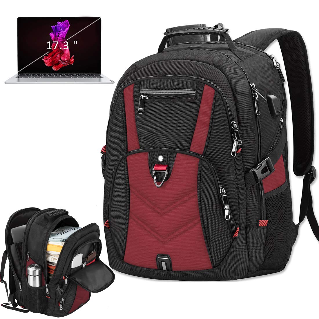 BACKPACK BAG 17 INCH A2 FOPATI BLACK\GREY\RED