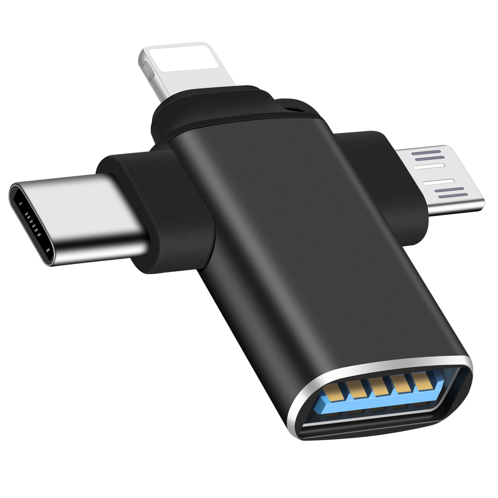 CONVERTER USB TO MICRO USB + TYPE C + LIGHTNING TO USB 3.0