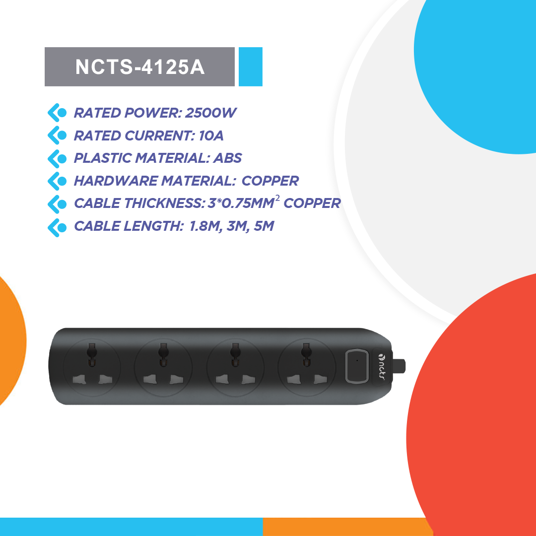 NCTS ELECTRICAL SOCKET 4 WAY NCTS-4125A