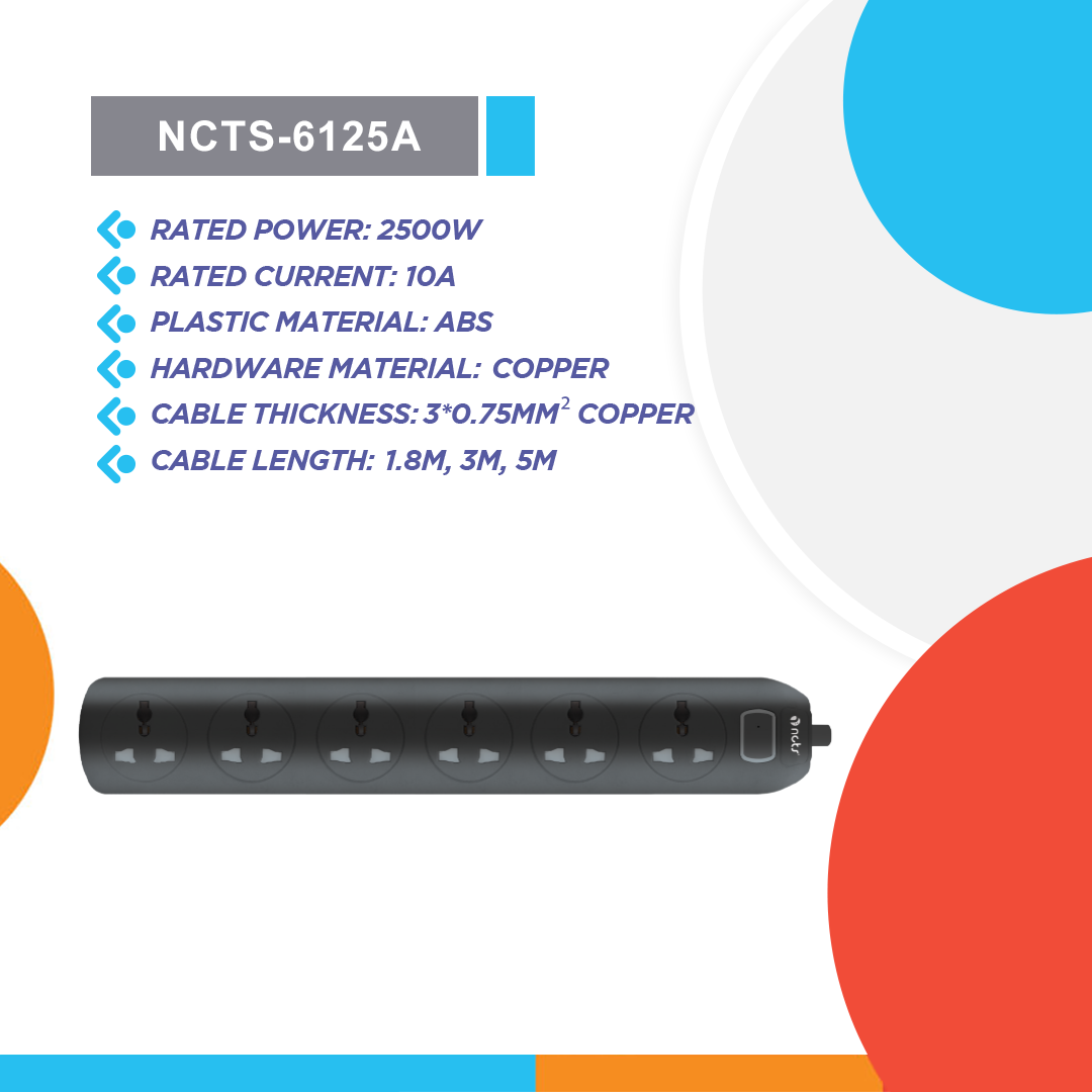 NCTS ELECTRICAL SOCKET 6 WAY NCTS-6125A
