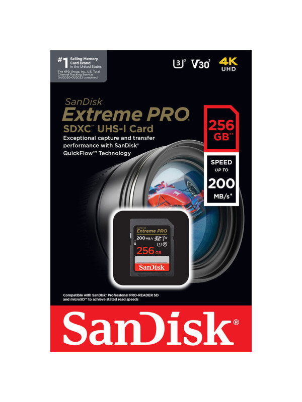 SANDISK SD CARD 256GB 200MB/S ESTREME PRO