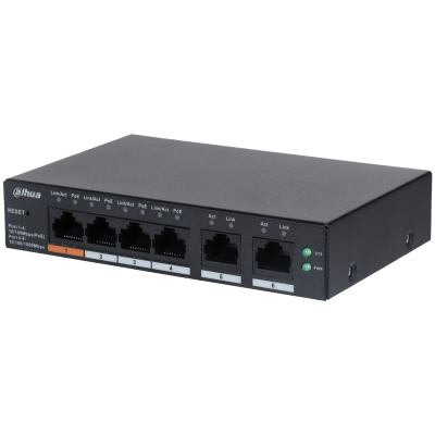 DAHUA POE SWITCH 4 PORTS 10/100MBPS + 2 PORTS GIGABIT DH-CS4006-4ET-60