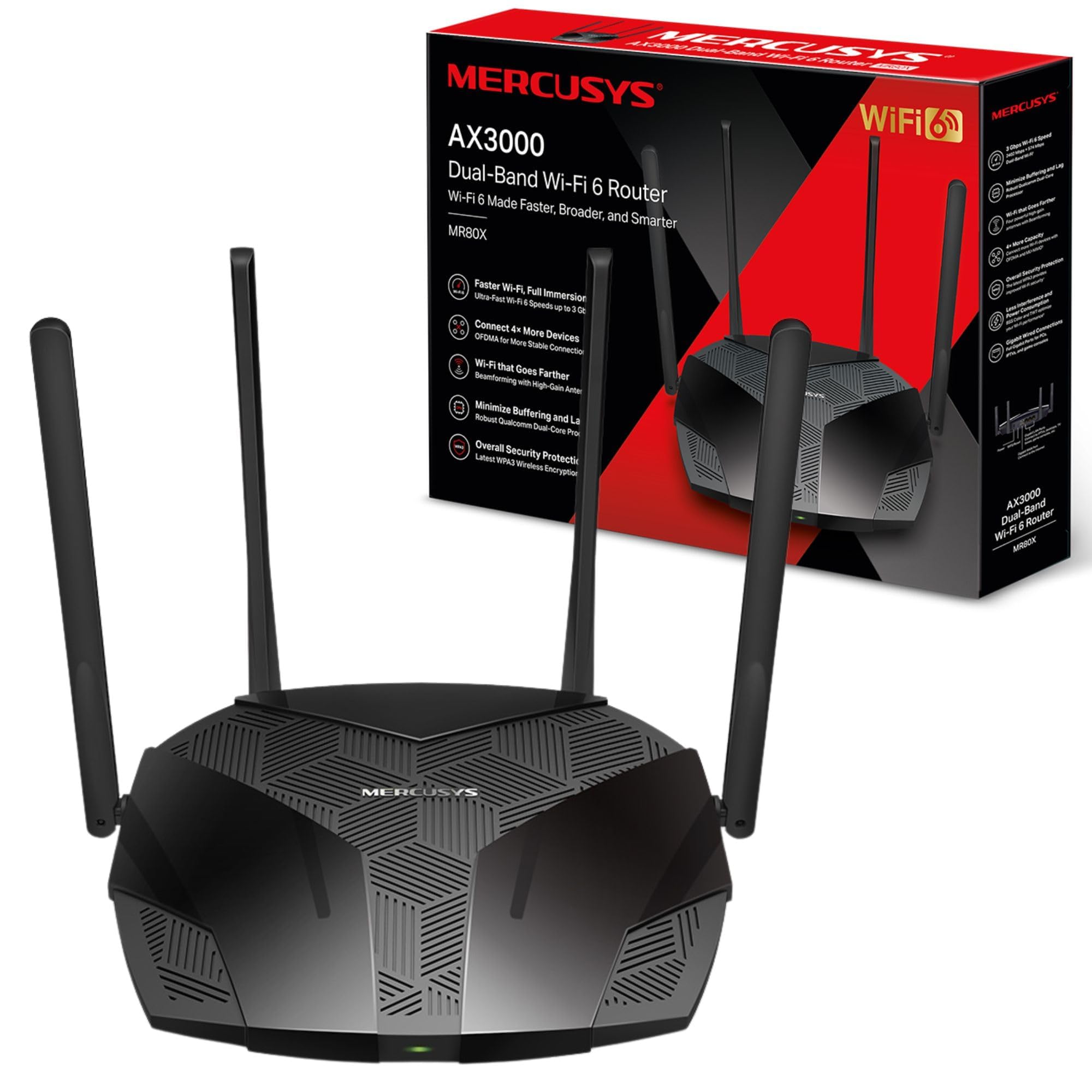 MERCUSYS AX3000 ROUTER 4 ANTENNA MR80X