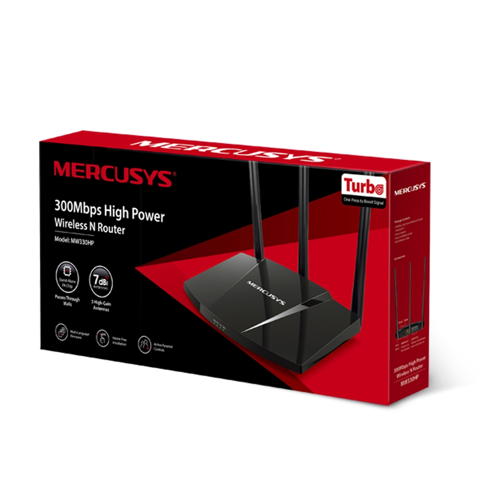 MERCUSYS ROUTER 3 ANTENNA 300MBPS TURBO MW330HP