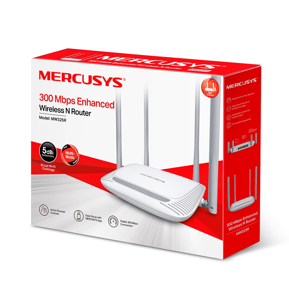 MERCUSYS ROUTER 4 ANTENNA 300MBPS MW325R