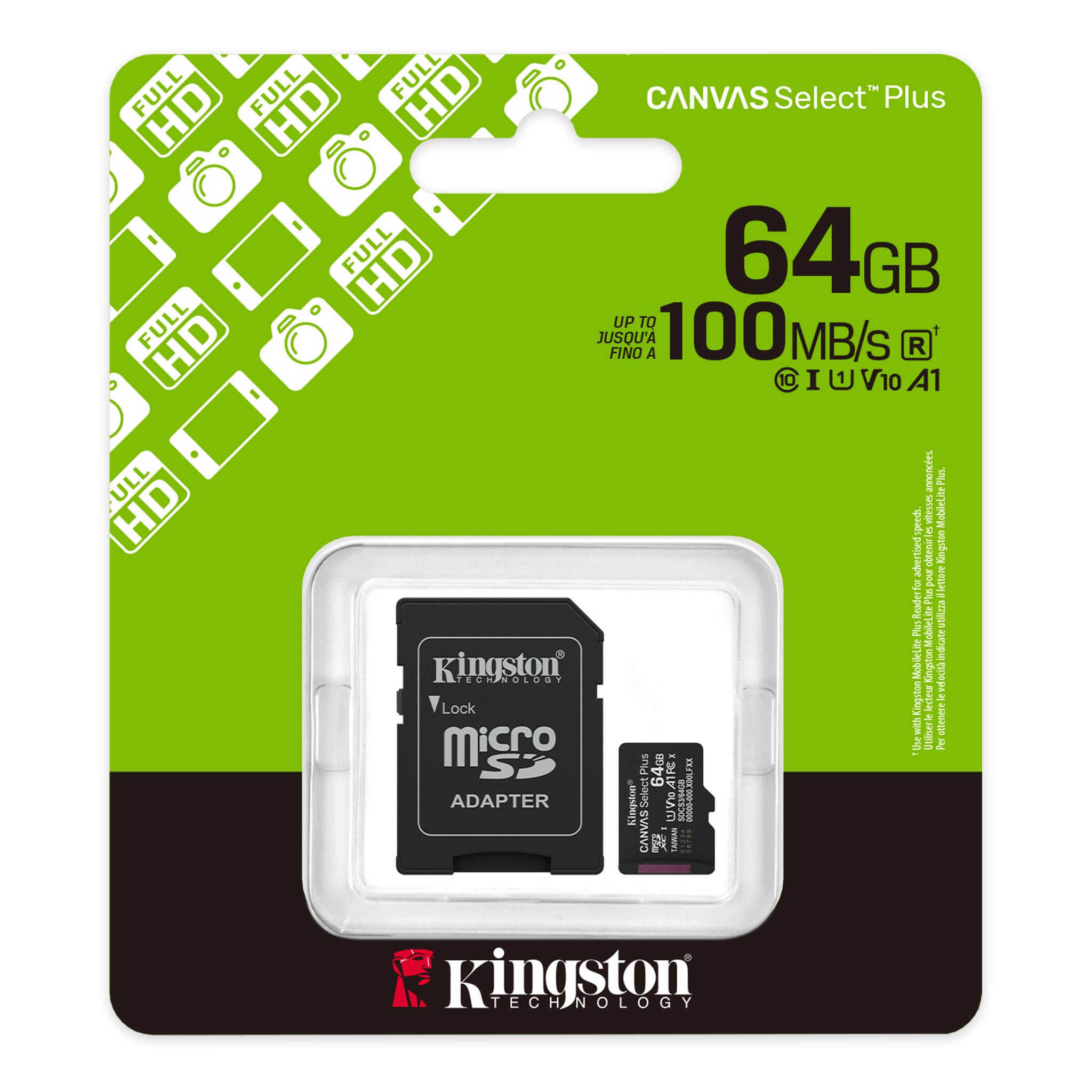 KINGSTON MICRO SD CARD 64GB 100MB/S