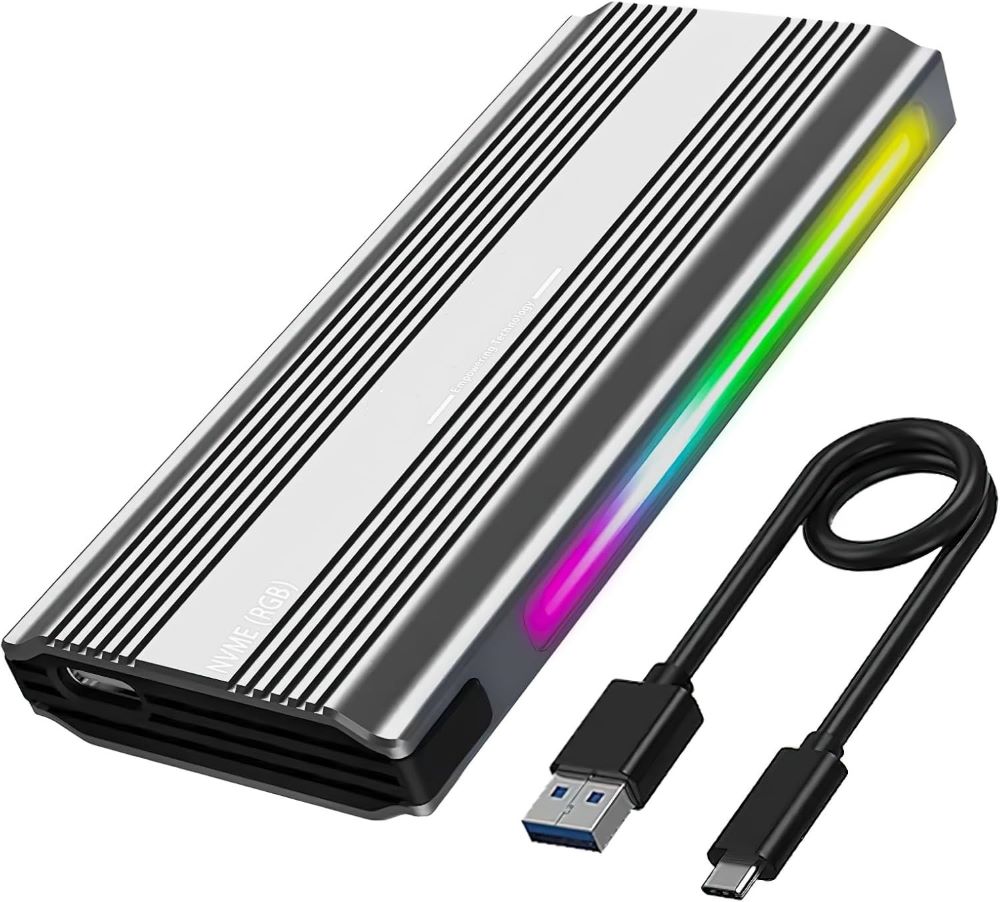 M2 NVME ENCLOSURE USB-C WITH RGB