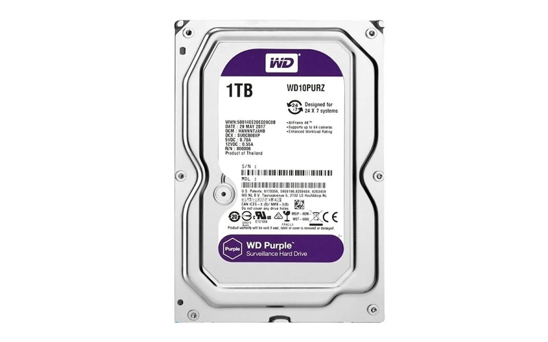 WD PURPLE DESKTOP HARD DISK 1TB 3.5"